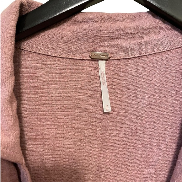 Free People Margot Button Up V Neck Relaxed Loose Fit Jumpsuit Overall - Picture 5 of 6